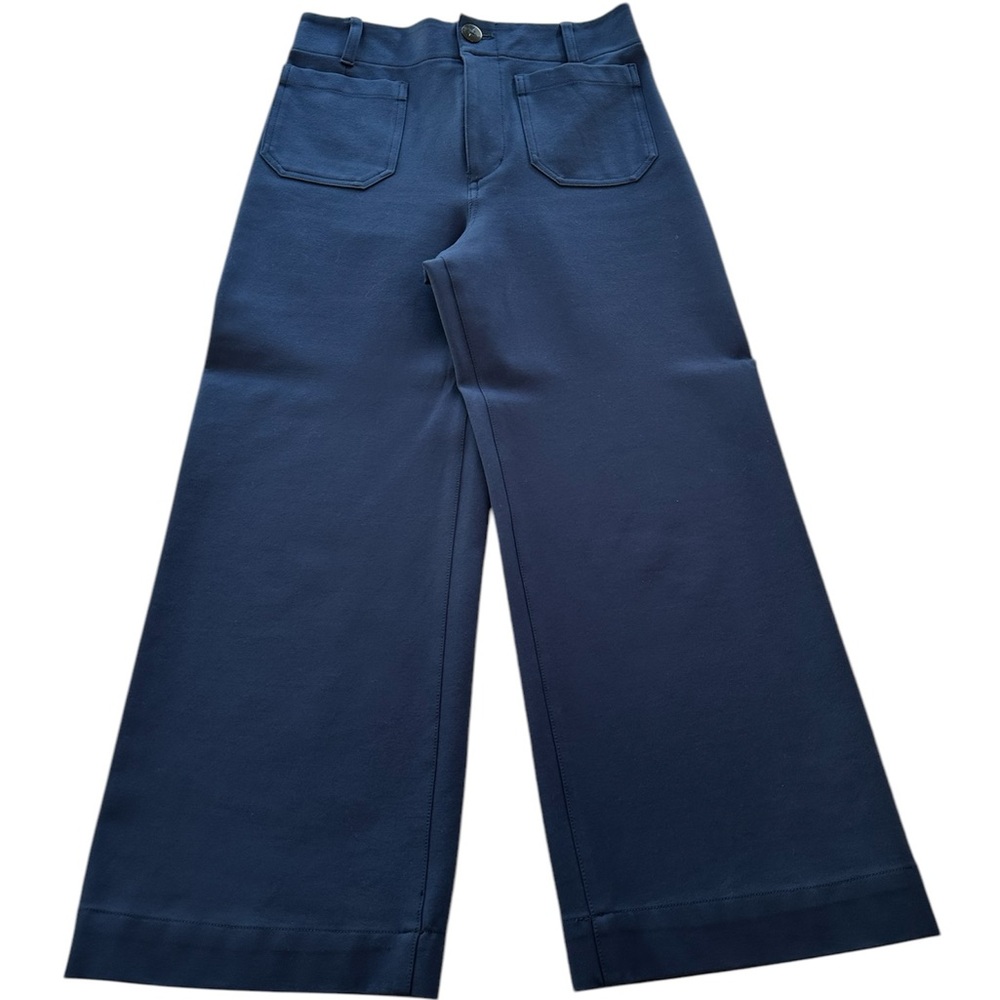 Anthropologie Navy Wide Leg Pants